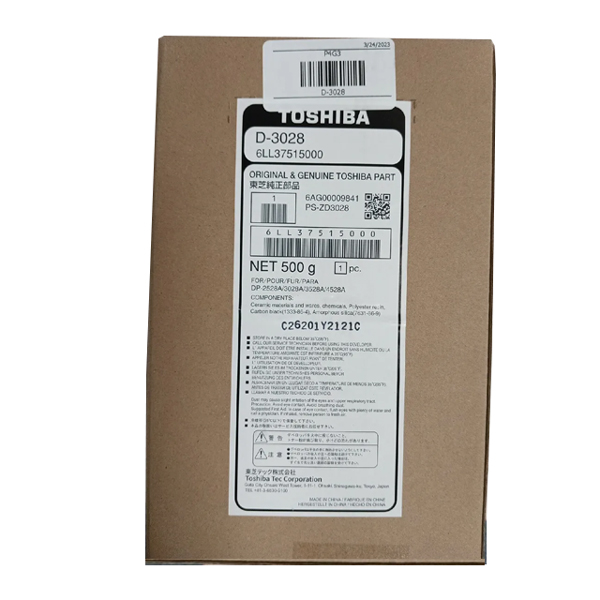 Buy Toshiba D-3028 OEM Black Developer 6LL37515000 Best Price in Bangladesh Toshiba D-30208 Original Black Developer is formulated with ease to ensure your Toshiba laser printer produces the highest quality output. The D-3028A is an excellent choice for Toshiba e-Studio 2528A, 3028A, 3528A, and 4528A Series Photocopiers developers. It has a copy life of over 120000+ pages and a total weight of 500gm. It does not have any warranty.