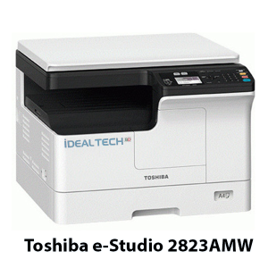 Brand: TOSHIBA Model: e-Studio 2823AMW Function: A3 Copy, Print & Scan Copy/Print Speed: Up to 28 cpm/ppm Scanning: A3 Network Color Scanning Printing: A3 Black & White Network Priting RAM: 512MB, Processor: ARM9 500MHz Paper Capacity: Standard 1x 250 + 100 Sheet Interface: USB2.0,10/100 baseT, WiFi (Labeling)